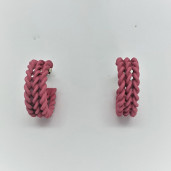 Pink fonott karika fülbevaló